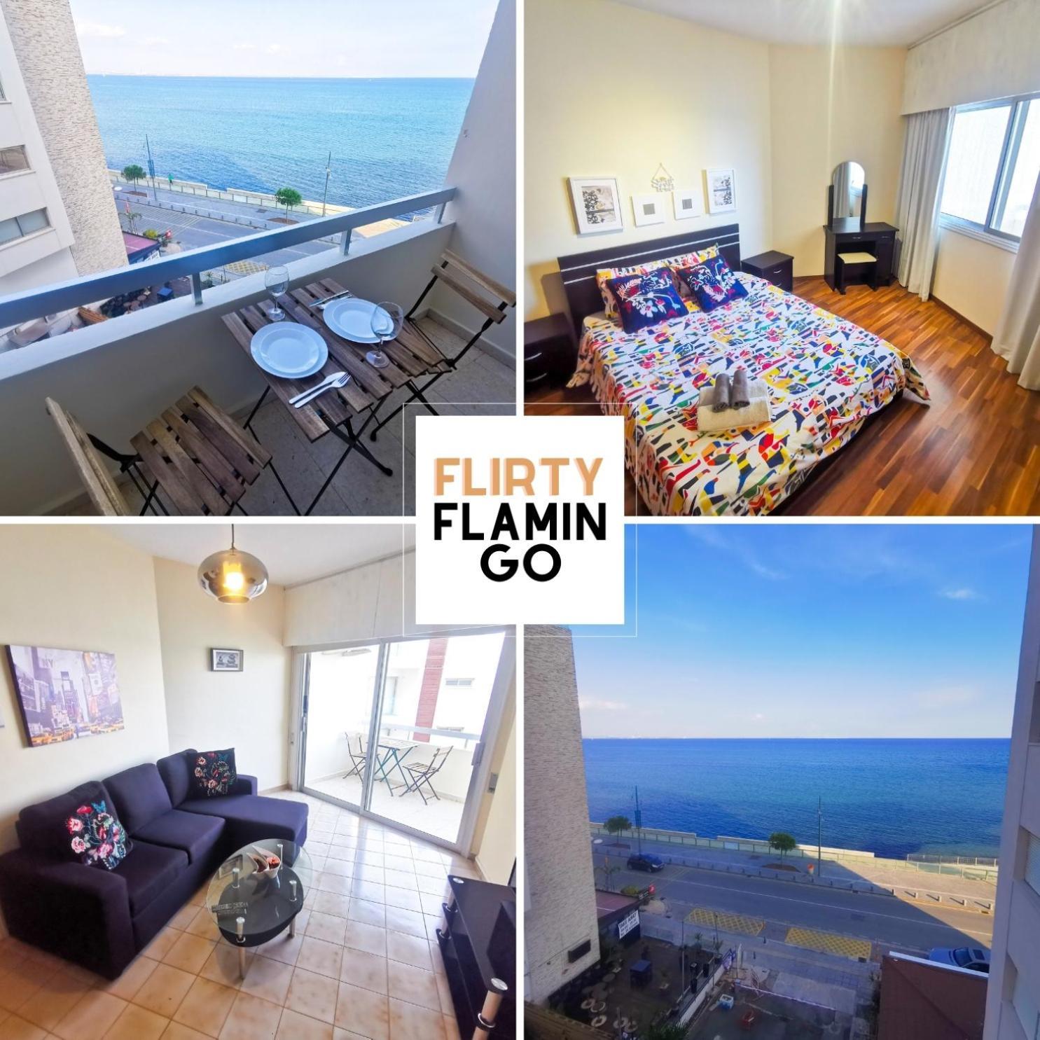 Flirty Flamingo Seaview Seafront Apartment Larnaca Dış mekan fotoğraf